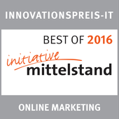 Logo Auszeichnung Best of 2016 im Bereich Onlinemarkting für druckereien.info